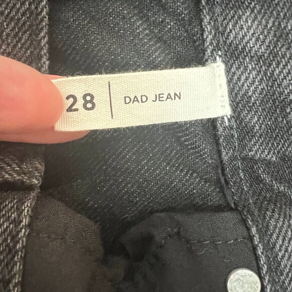 NEW PacSun Dad Jean Shorts Womens 28 Black High Rise Cut Off Button Fly Denim - Picture 12 of 13